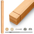 Stair Newel Post Kit 3"x3"x48" with Hardware & 2 Wood Plugs for a Hidden | Solid Red Oak Grooved Square Design, Indoor Installation Newel Wood Balusters for Staircase Railing Stair Handrails 1PC