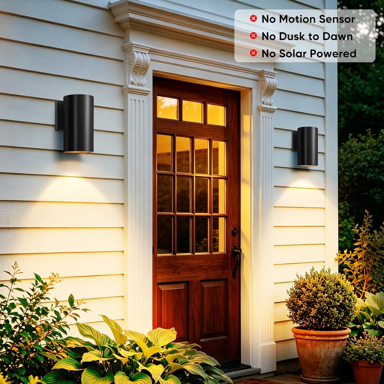 Fire Wolf Modern Outdoor Wall Light - Aluminum Outdoor Porch Sconce for House, Patio, Garage, Doorway & Entryway - Stylish Waterproof Exterior Lighting for Outside(Black,E26)