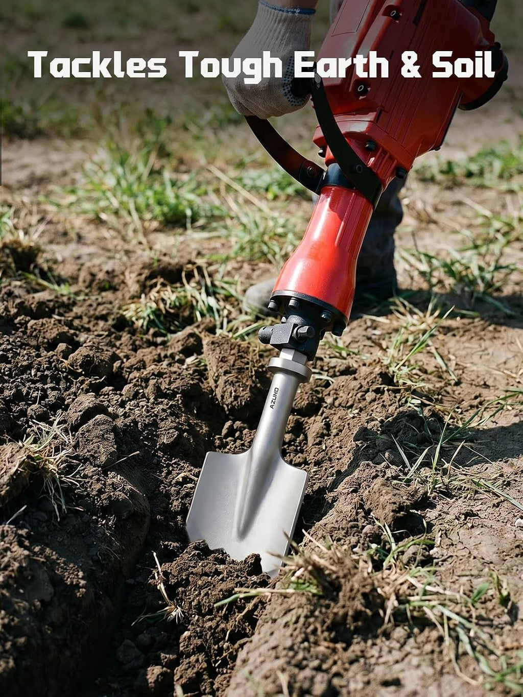 HEX Shank Clay Spade Bit, 4-1/2" x 17" Heavy-Duty Steel Shovel Bit for 1-1/8"(28mm) Demolition Jack Hammer, for Digging in Clay, Soil, Gravel, Sandstone, Adobe
