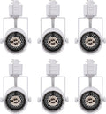 [6 Pack] CLOUDY BAY H Type Track Lighting Heads to Gu10 Base Socket Light Direction Adjustable,Round,White