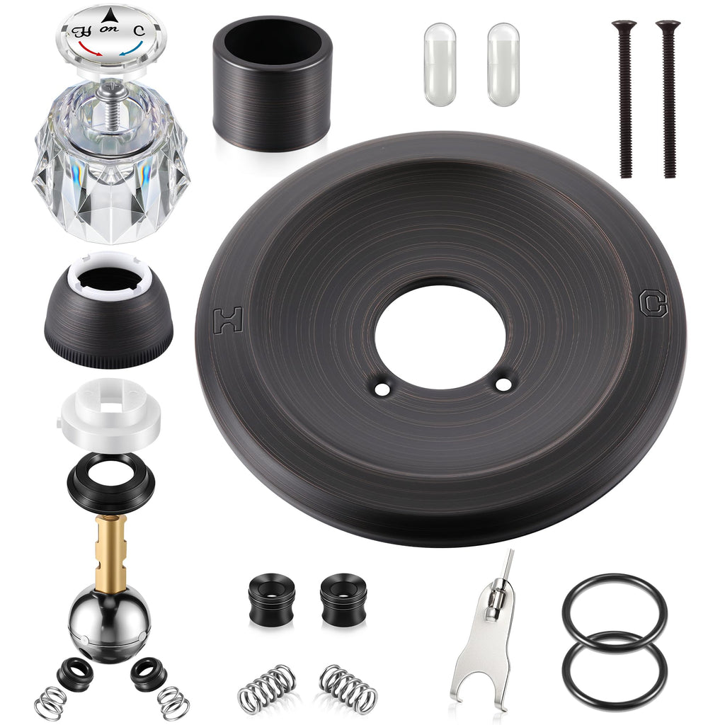 Trim Repair Kit Compatible with Delta RP54870 (Chrome) | Single Function Tub Shower Handle Renovation Trim Kit Compatible with Delta 600 Series Shower Valve, Acrylic Handle