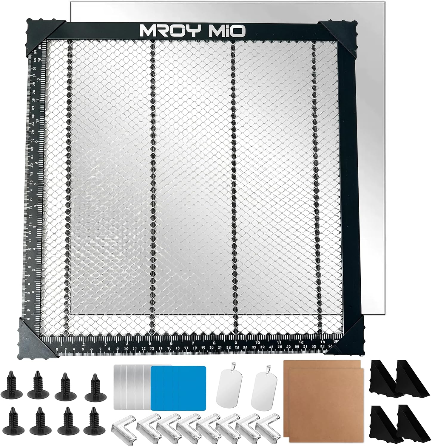 Mroy mio Honeycomb Laser Bed 400x400mm, Steel Laser Engraver Working Table with Aluminum Panel, Fast Heat Dissipation & Desktop Protection for D1/Pro/S9/S10/S30 Pro/RAY5 & Most Lasers