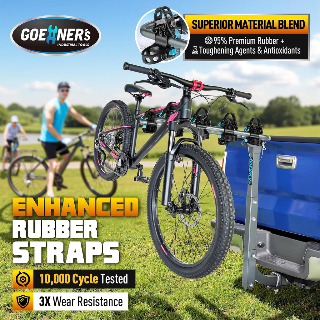 Premium 4-Bike Hitch Rack – 240 lbs Max Load (60 lbs/Bike), Heavy-Gauge Steel, Dual Locking Anti-Wobble, 2" Receiver, Folding Arms, Tilt-Away – for SUV, Truck, RV