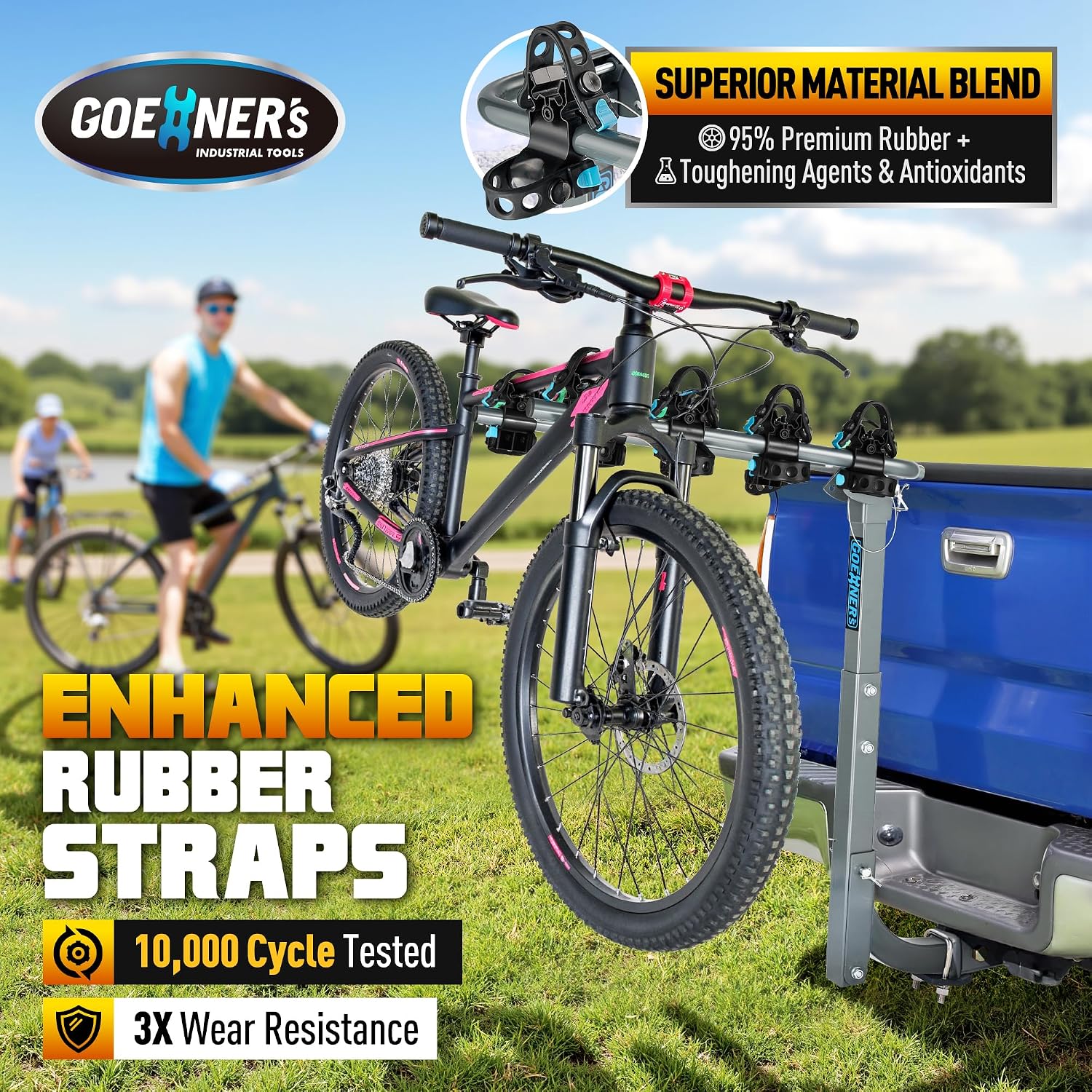 Premium 4-Bike Hitch Rack – 240 lbs Max Load (60 lbs/Bike), Heavy-Gauge Steel, Dual Locking Anti-Wobble, 2" Receiver, Folding Arms, Tilt-Away – for SUV, Truck, RV