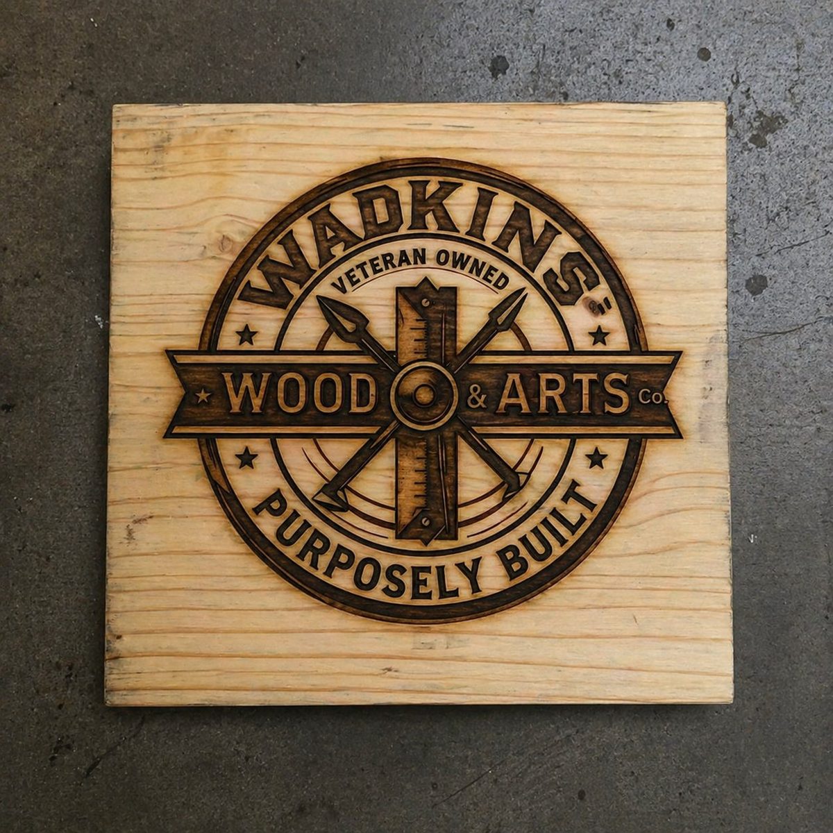 Laser-engraved logo plaque