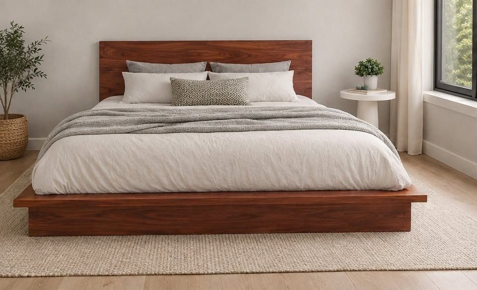Walnut platform bed